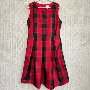 The Childrens Place Adult Red Black Buffalo Check Christmas Dress Sz M Holiday